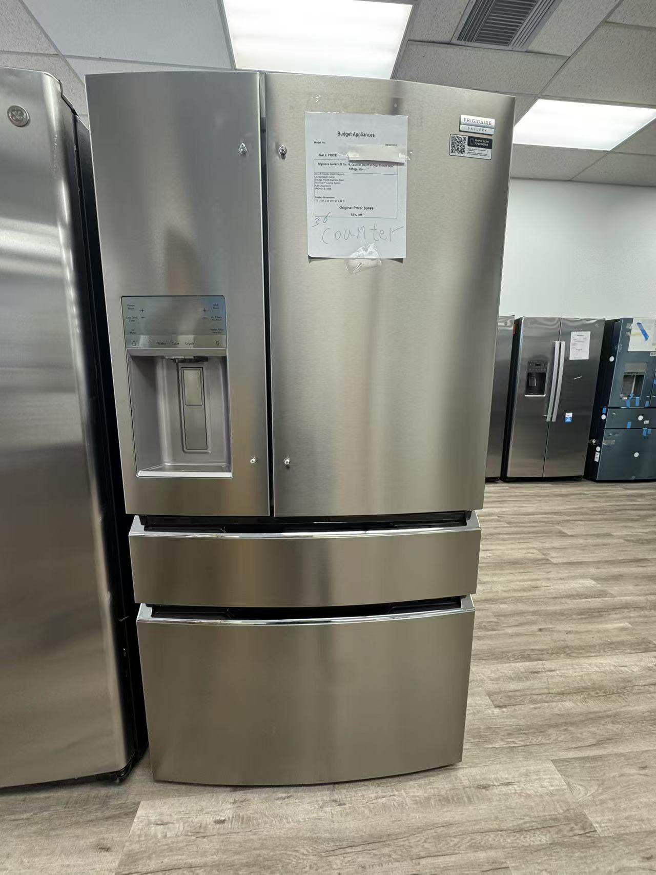 Frigidaire Gallery 22 Cu . Ft . Counter - Depth 4-Door French Door Refrigerator