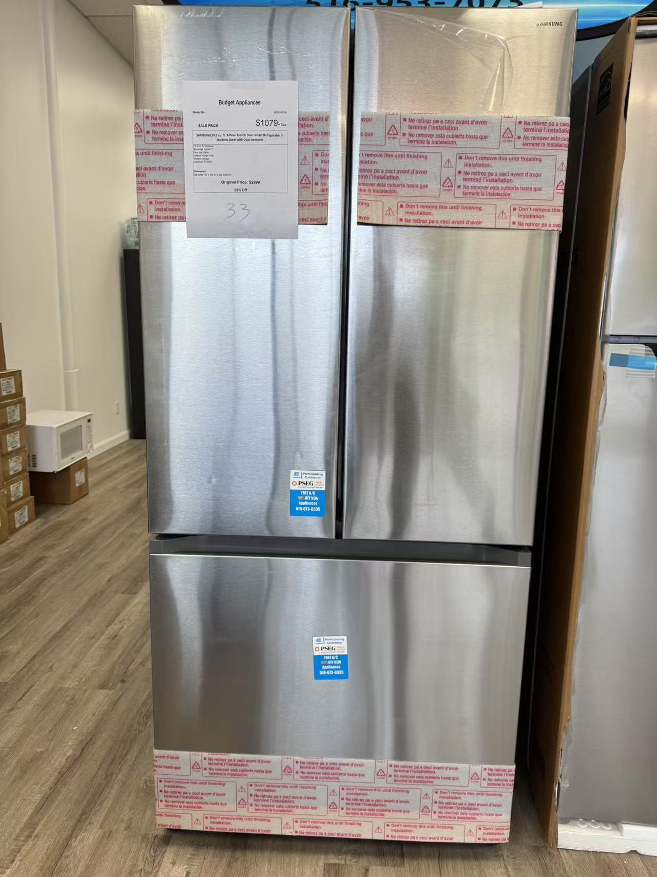 SAMSUNG 24.5 cu.ft. 3-Door Smart Refrigerator in Stainless Steel with Dual Icemaker