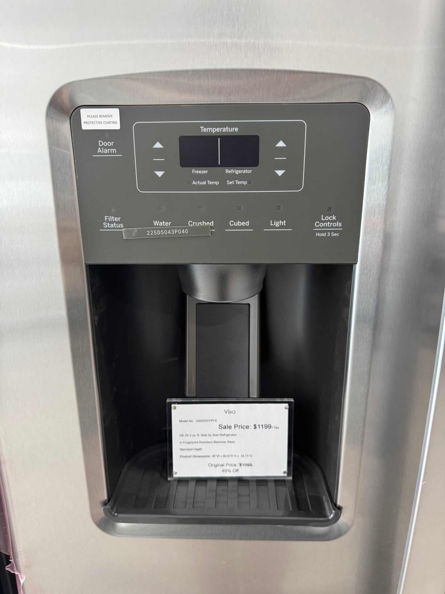 GE 25.3 cu. ft. Side by Side Refrigerator in Fingerprint Resistant Stainless Steel, Standard Depth