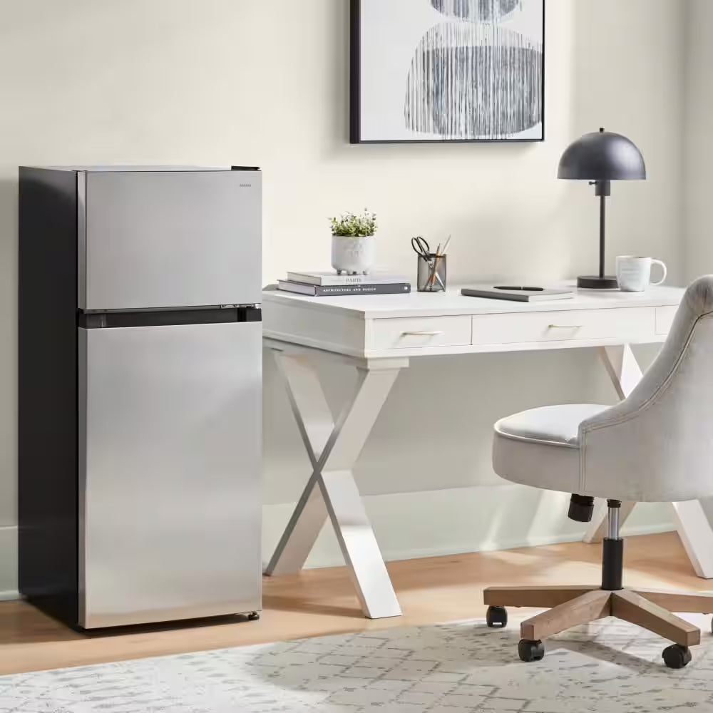 4.5 Cu. Ft. 2-Door Mini Refrigerator in Platinum Steel with Freezer
