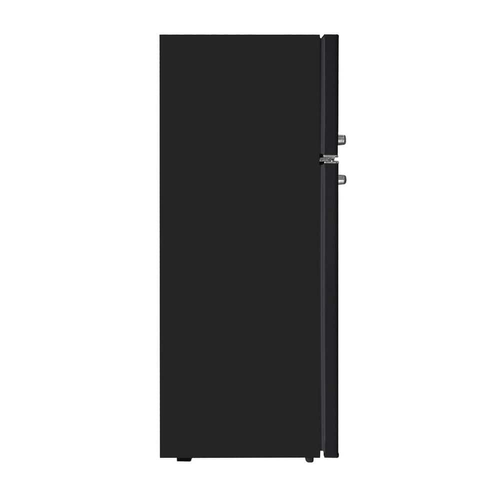 7.5 Cu Ft Mini Refrigerator with Top Freezer and Chrome Handles in Black