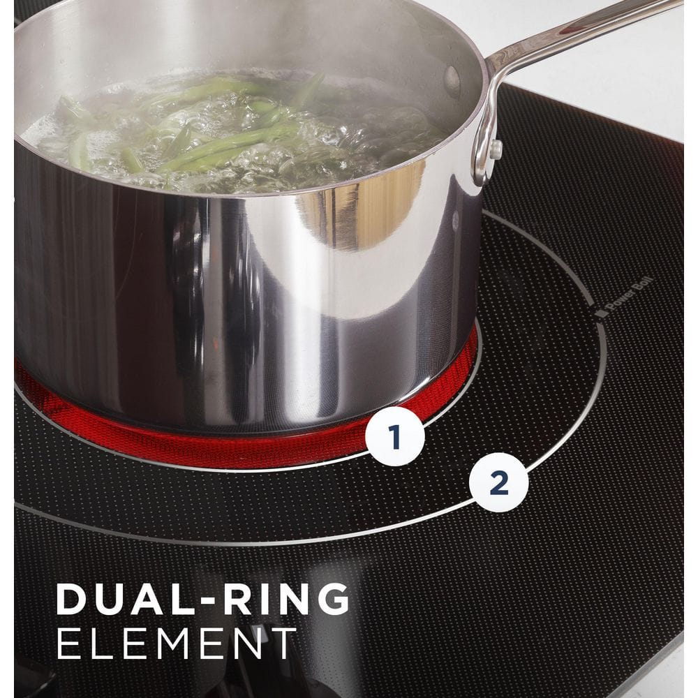 30 In. 5 Burner Elements Radiant Electric Cooktop in Black