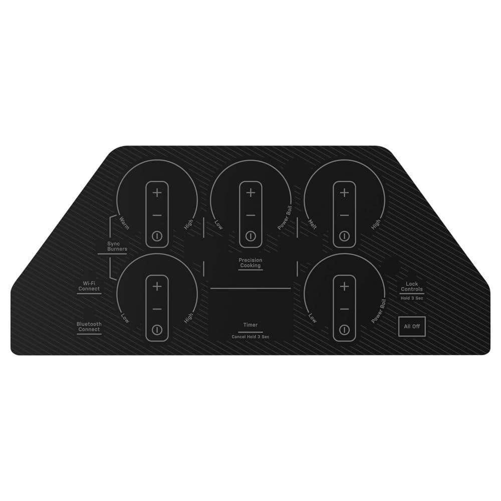 Profile 36 In. 5 Burner Element Smart Radiant Electric Cooktop in Black