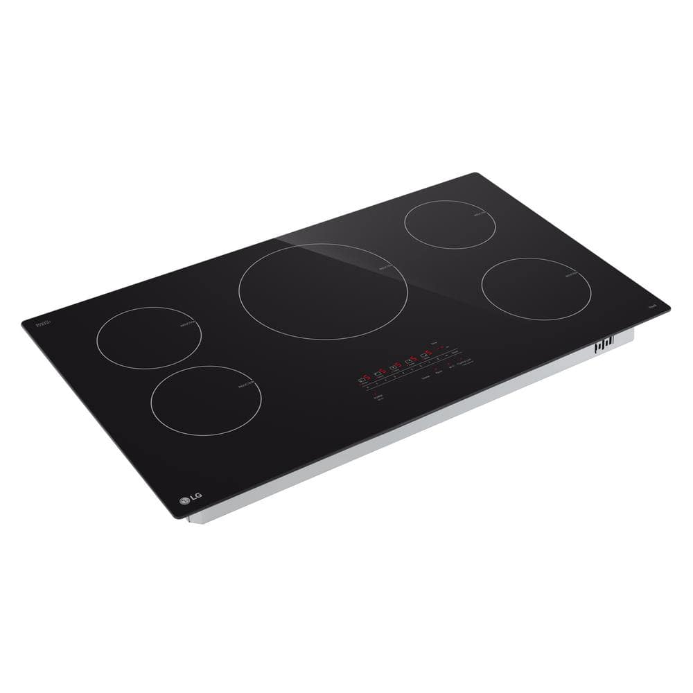 36 In. 5 Burner Element Induction Cooktop in Black with Power Element and Smoothtouch Controls