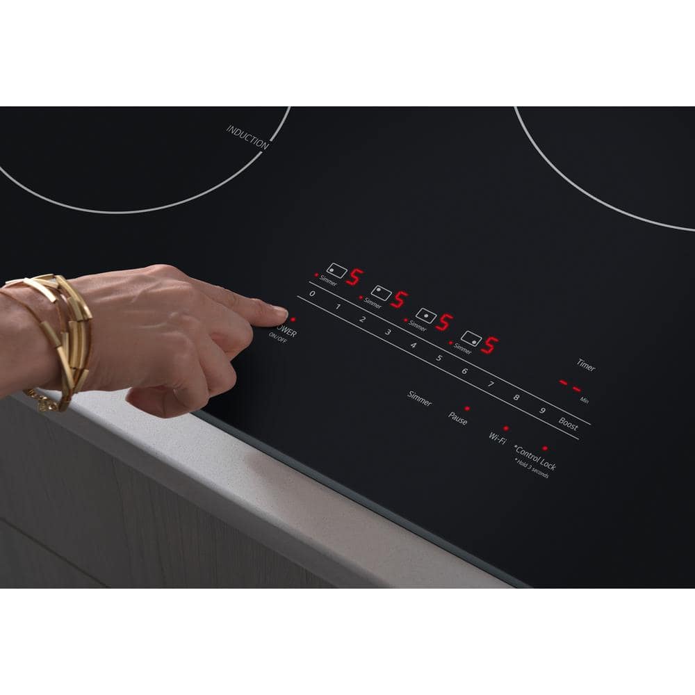 36 In. 5 Burner Element Induction Cooktop in Black with Power Element and Smoothtouch Controls