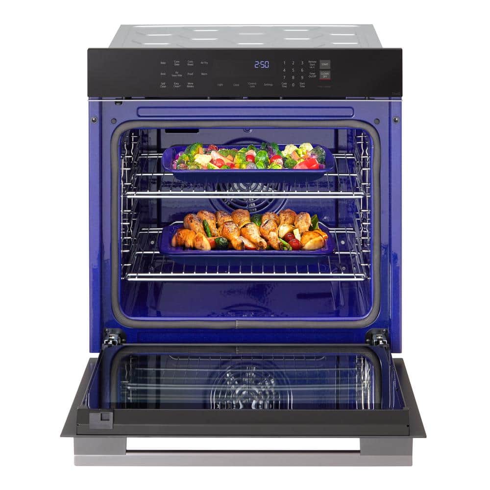 24 In. 3.0 Cu. Ft. Smart Single Electric Wall Oven with Pro Bake Convection, Air Fry and Air Sous Vide in Black