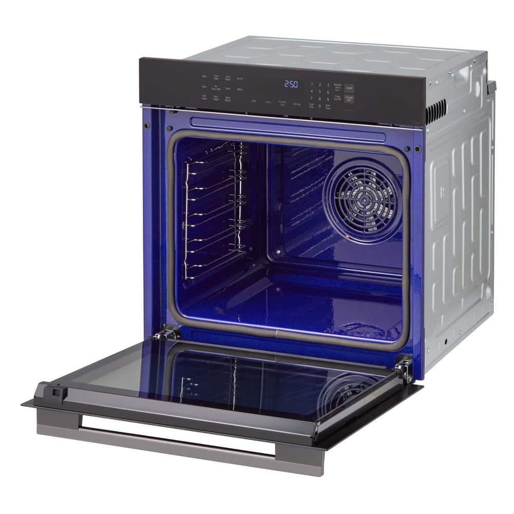 24 In. 3.0 Cu. Ft. Smart Single Electric Wall Oven with Pro Bake Convection, Air Fry and Air Sous Vide in Black