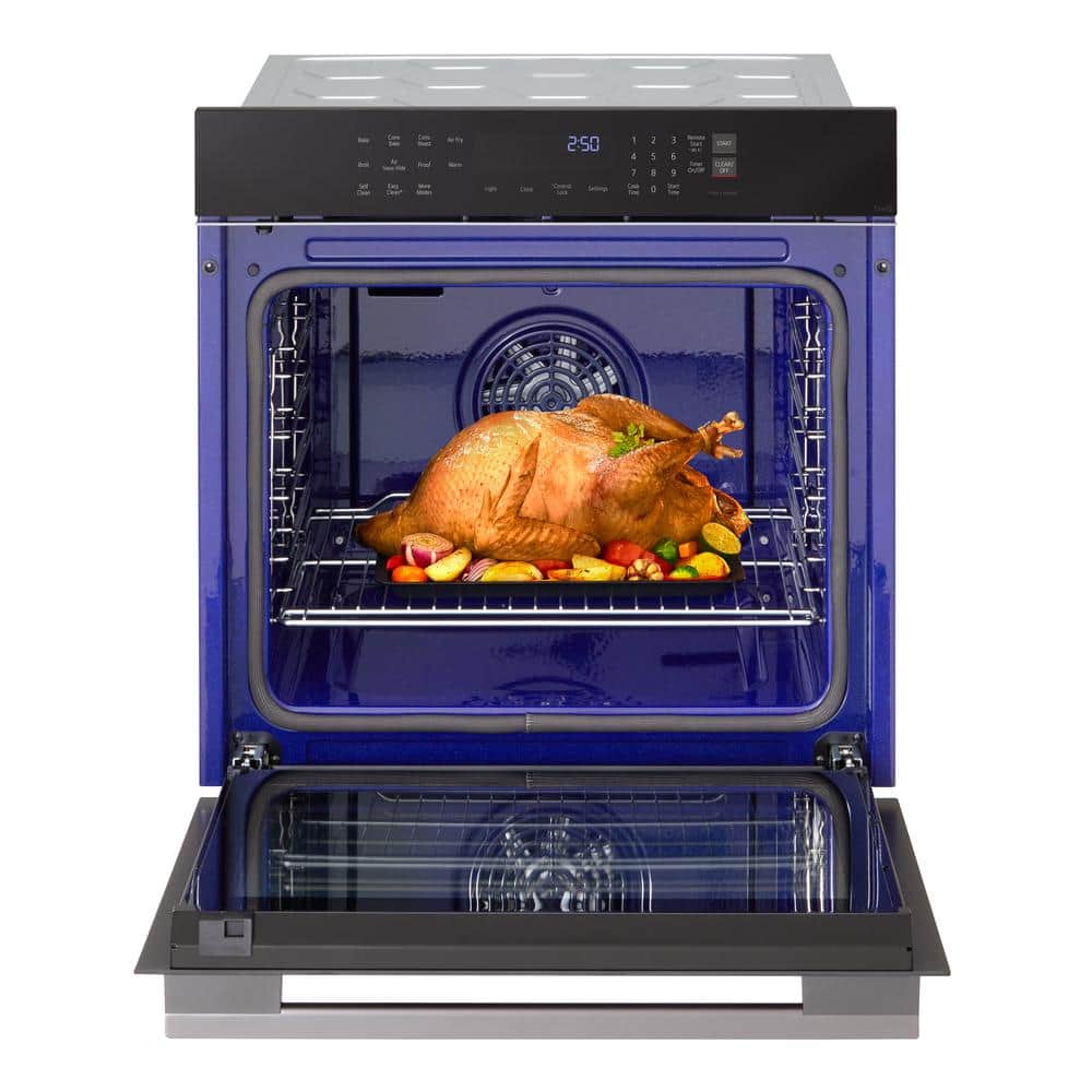 24 In. 3.0 Cu. Ft. Smart Single Electric Wall Oven with Pro Bake Convection, Air Fry and Air Sous Vide in Black