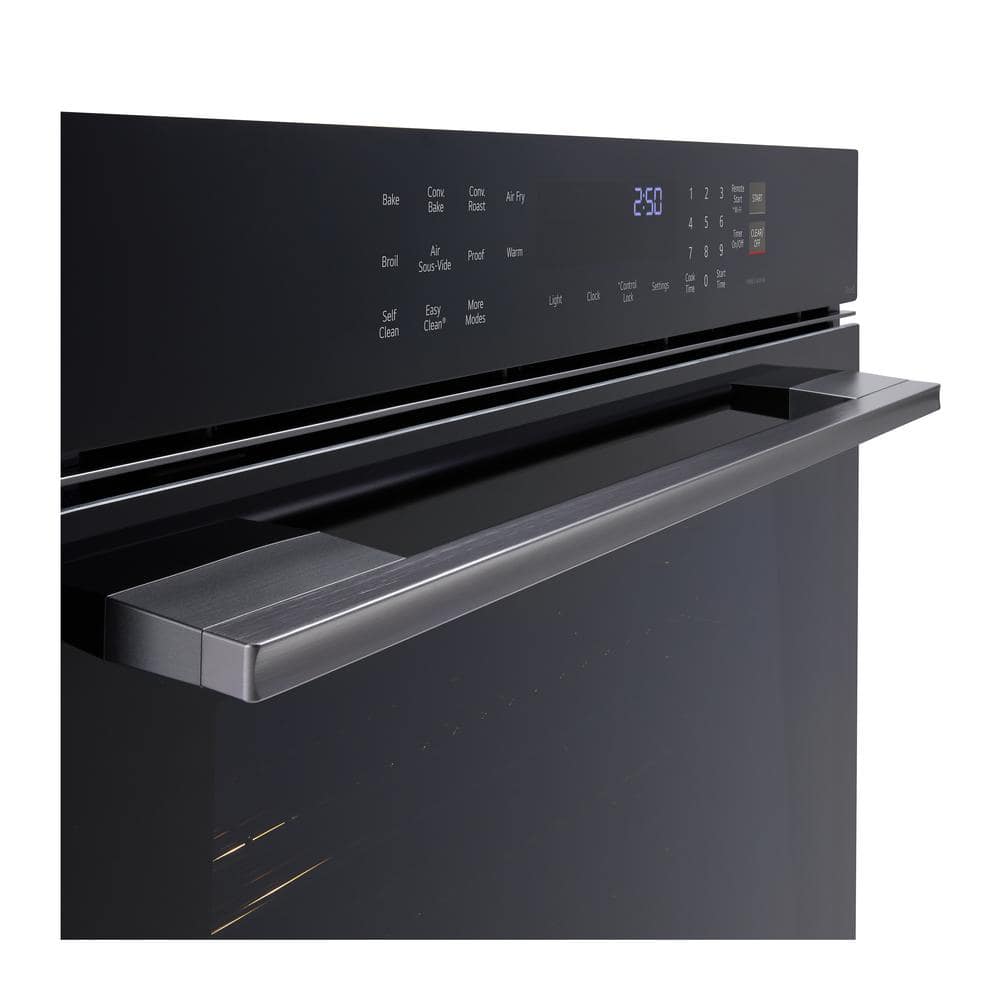 24 In. 3.0 Cu. Ft. Smart Single Electric Wall Oven with Pro Bake Convection, Air Fry and Air Sous Vide in Black