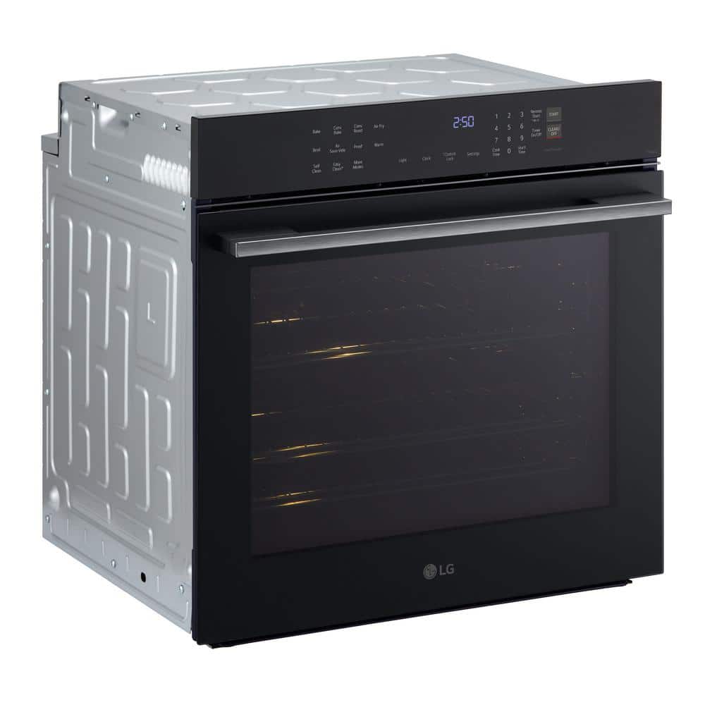 24 In. 3.0 Cu. Ft. Smart Single Electric Wall Oven with Pro Bake Convection, Air Fry and Air Sous Vide in Black