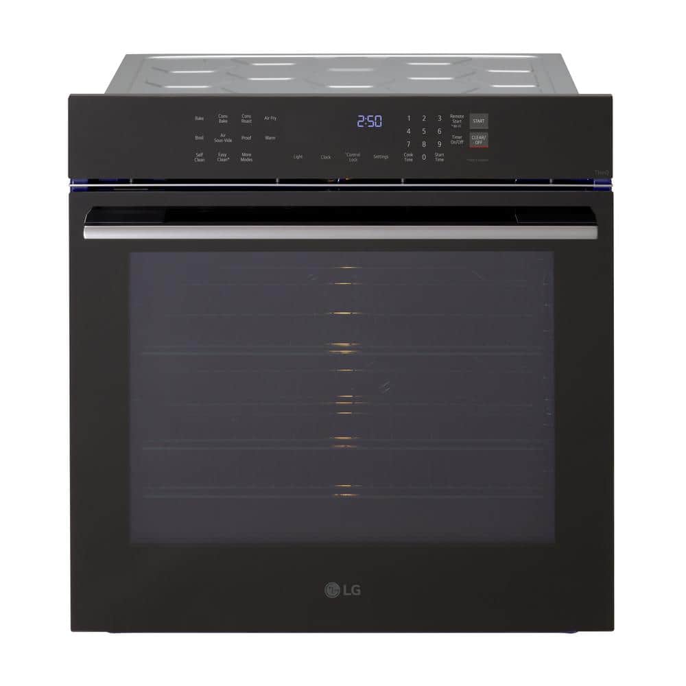 24 In. 3.0 Cu. Ft. Smart Single Electric Wall Oven with Pro Bake Convection, Air Fry and Air Sous Vide in Black