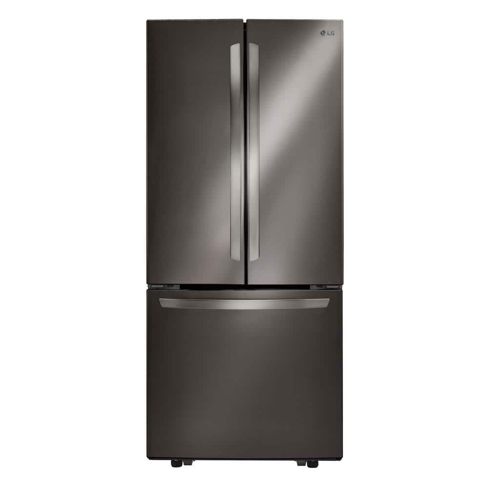 30 In. W 22 Cu. Ft. French Door Refrigerator with Ice Maker in Black Stainless Steel