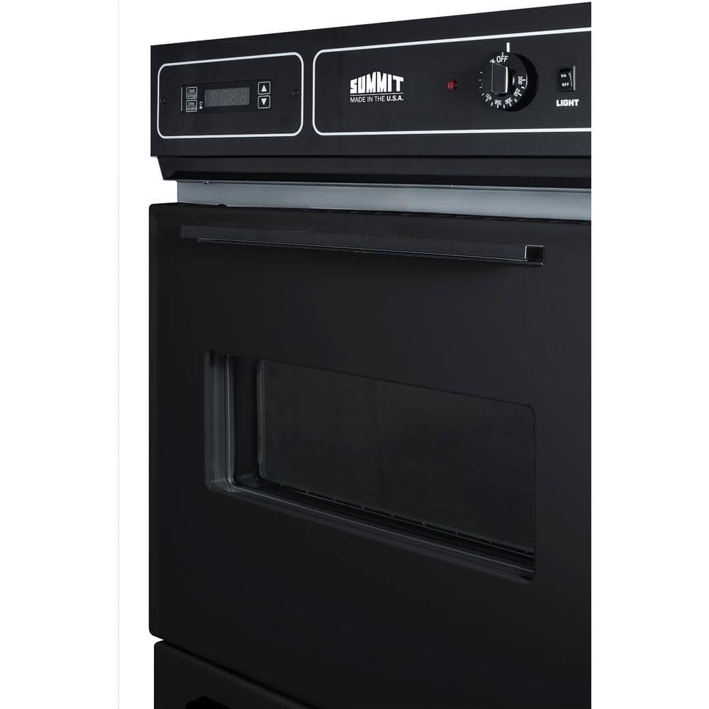 24 In. Single Gas Wall Oven in Black