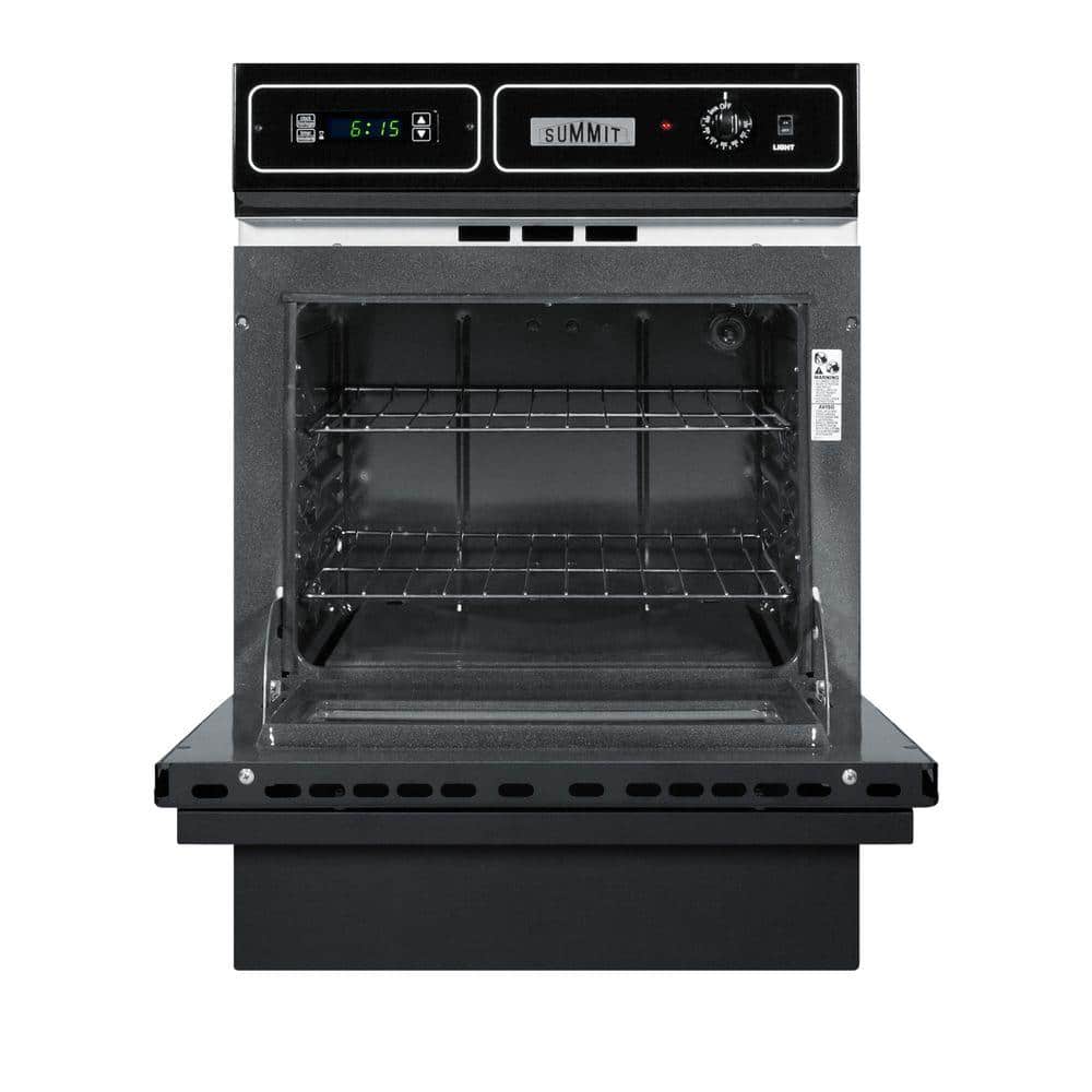 24 In. Single Gas Wall Oven in Black