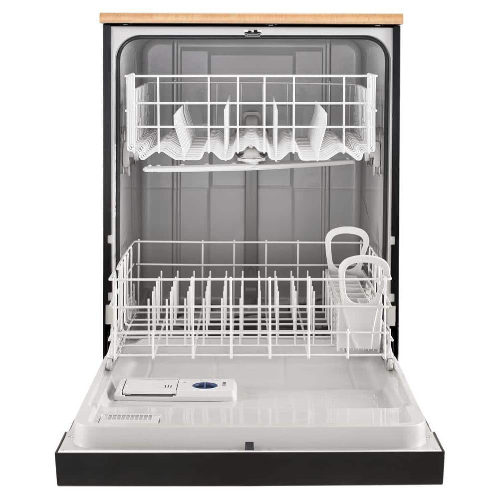 24 In. Black Front Control Heavy-Duty Portable Dishwasher with 1 Hour Wash Cycle and 12-Place Settings, 64 Dba