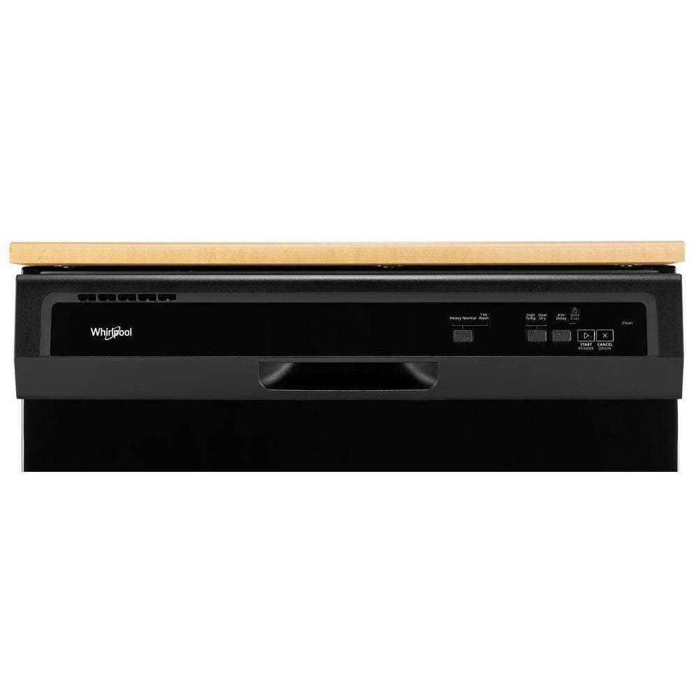 24 In. Black Front Control Heavy-Duty Portable Dishwasher with 1 Hour Wash Cycle and 12-Place Settings, 64 Dba