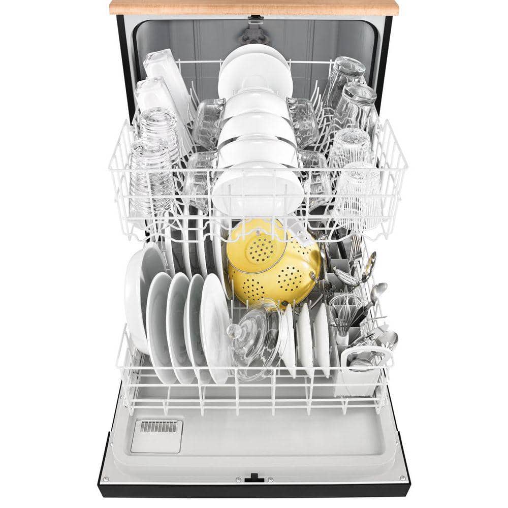 24 In. Black Front Control Heavy-Duty Portable Dishwasher with 1 Hour Wash Cycle and 12-Place Settings, 64 Dba