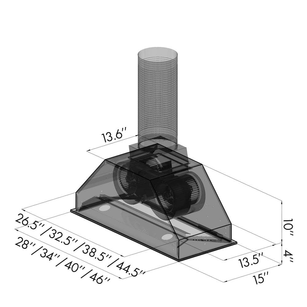 34 In. 700 CFM Ducted Range Hood Insert in Stainless Steel