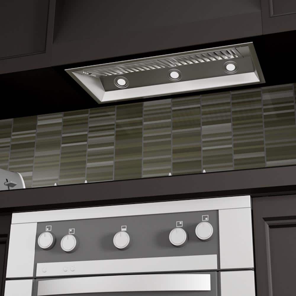 34 In. 700 CFM Ducted Range Hood Insert in Stainless Steel