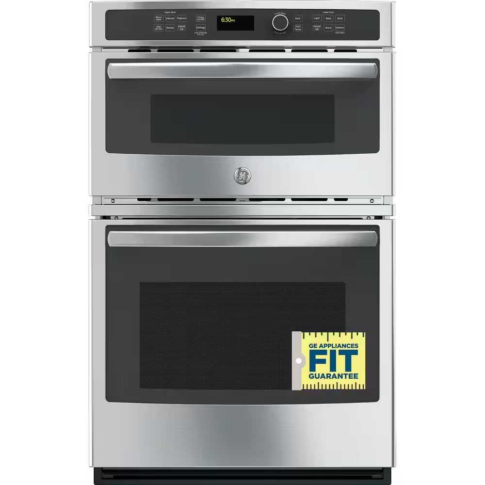 27 In. Double Electric Wall Oven with Built-In Microwave in Stainless Steel