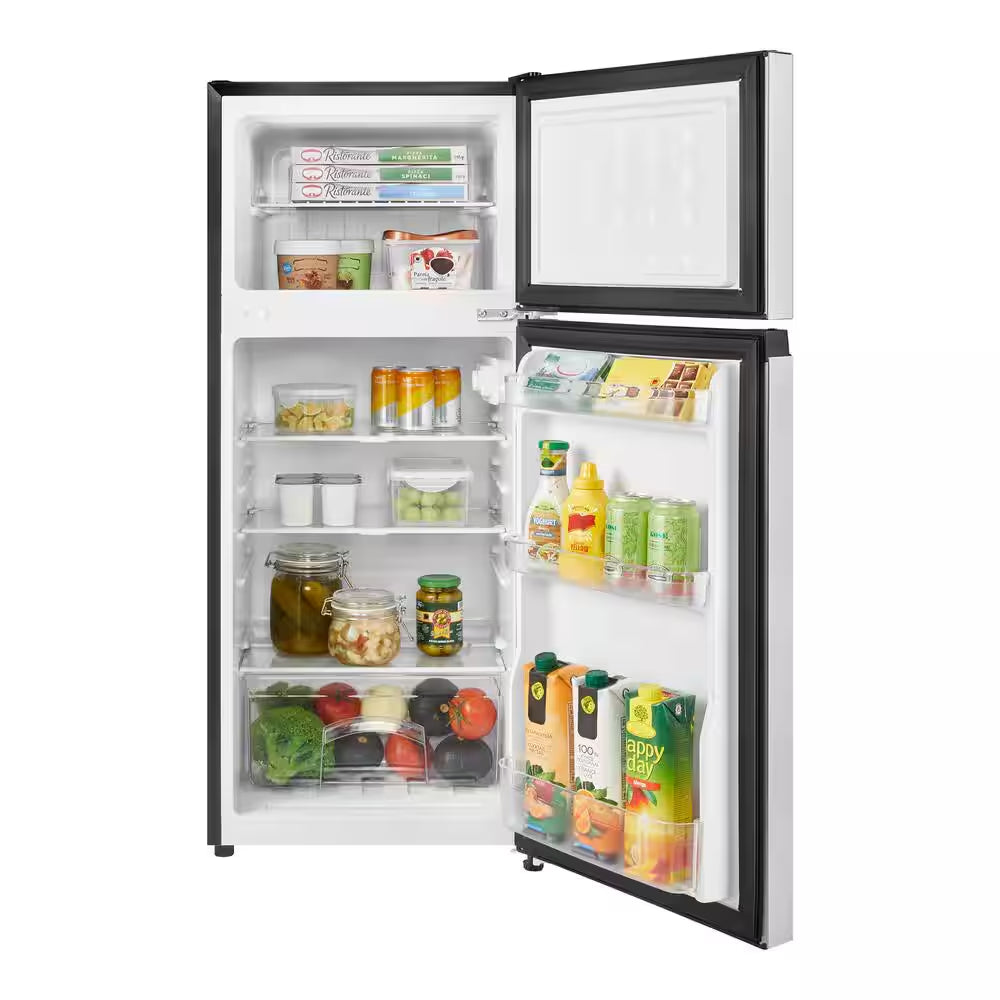 4.5 Cu. Ft. 2-Door Mini Refrigerator in Platinum Steel with Freezer