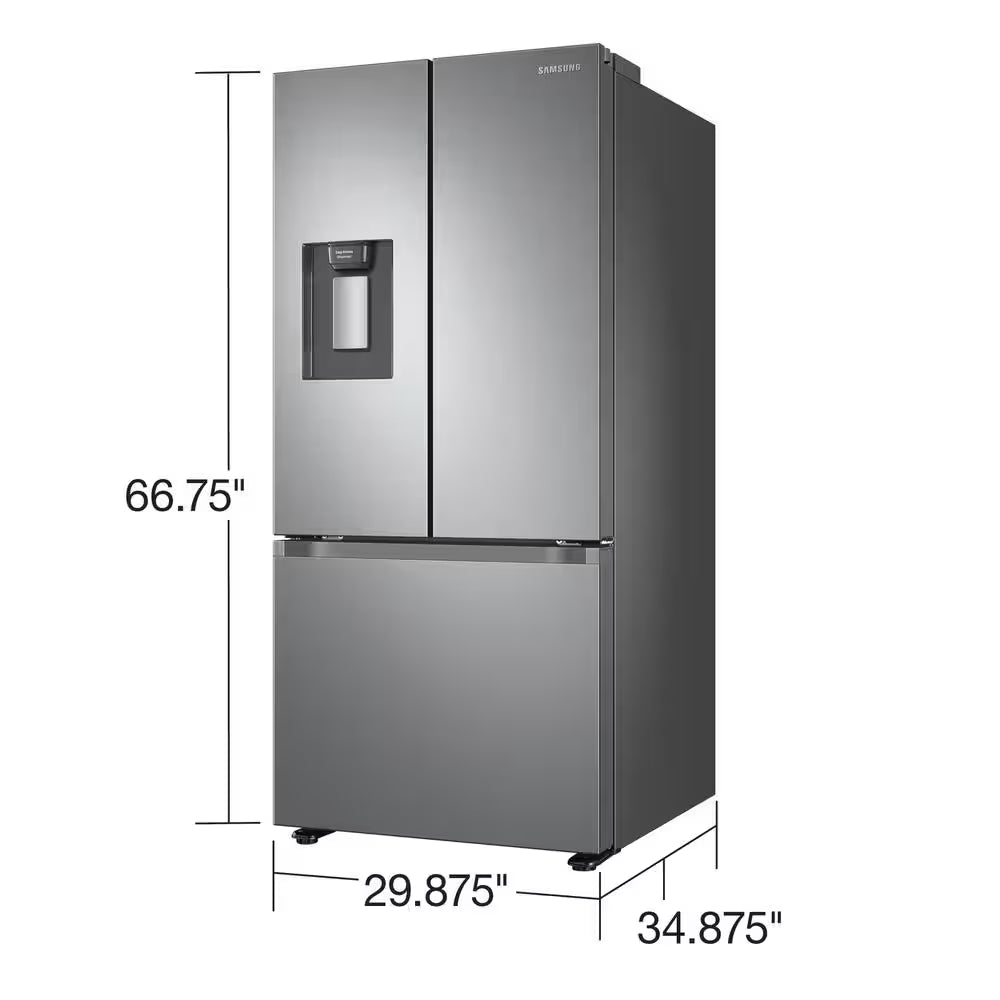 22 Cu. Ft. 3-Door French Door Smart Refrigerator with Water Dispenser in Fingerprint Resistant Stainless Steel