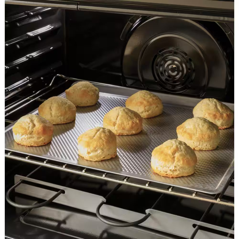 30 In. Burner Element Free-Standing Double Oven Electric Range in Stainless Steel with Convection and Air Fry