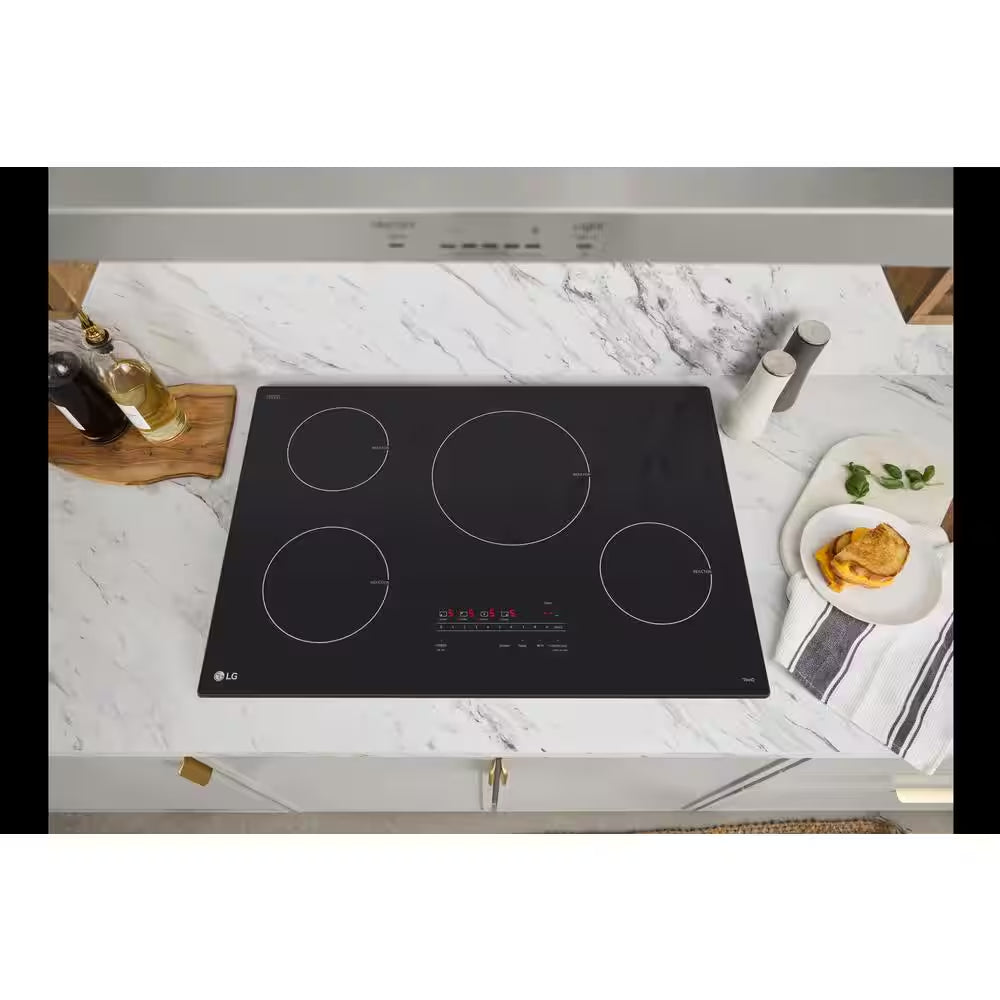 30 In. 4 Burner Element Induction Cooktop in Black with Power Element and Smoothtouch Controls