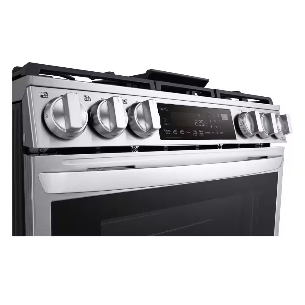 6.3 Cu. Ft. 30 in Smart Probake Slide-In Dual Fuel Range with Gas Stove and Electric Oven in Printproof Stainless Steel