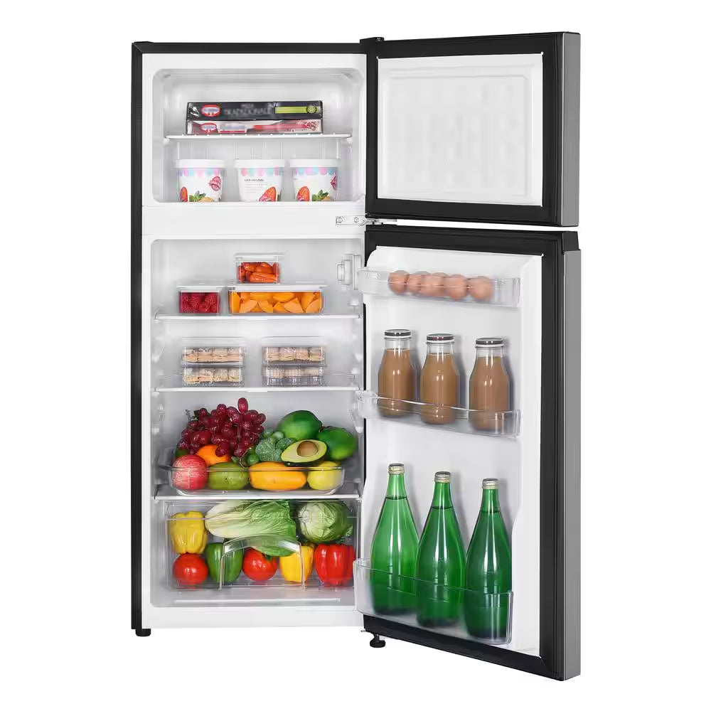 4.5 Cu. Ft. 2-Door Mini Refrigerator in Platinum Steel with Freezer