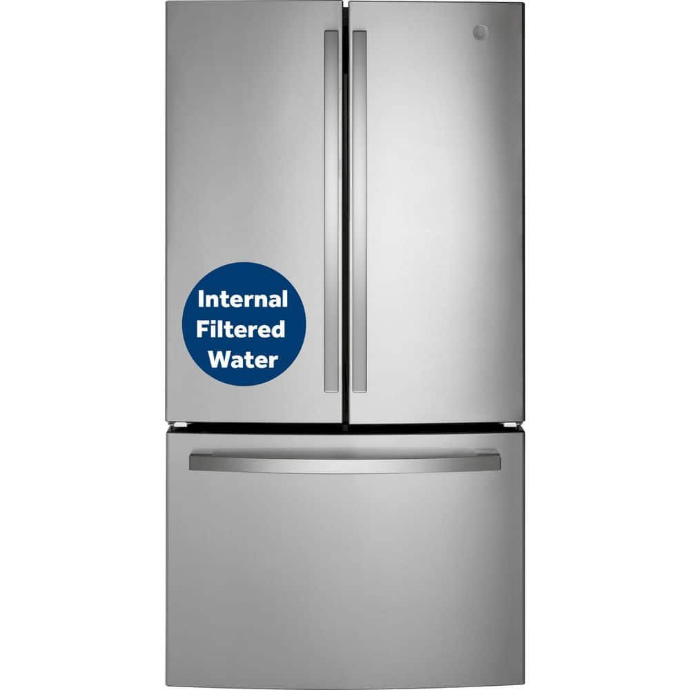 27 Cu. Ft. French Door Refrirator in Finrprint Resistant Stainless with Internal Dispenser, ENERGY STAR