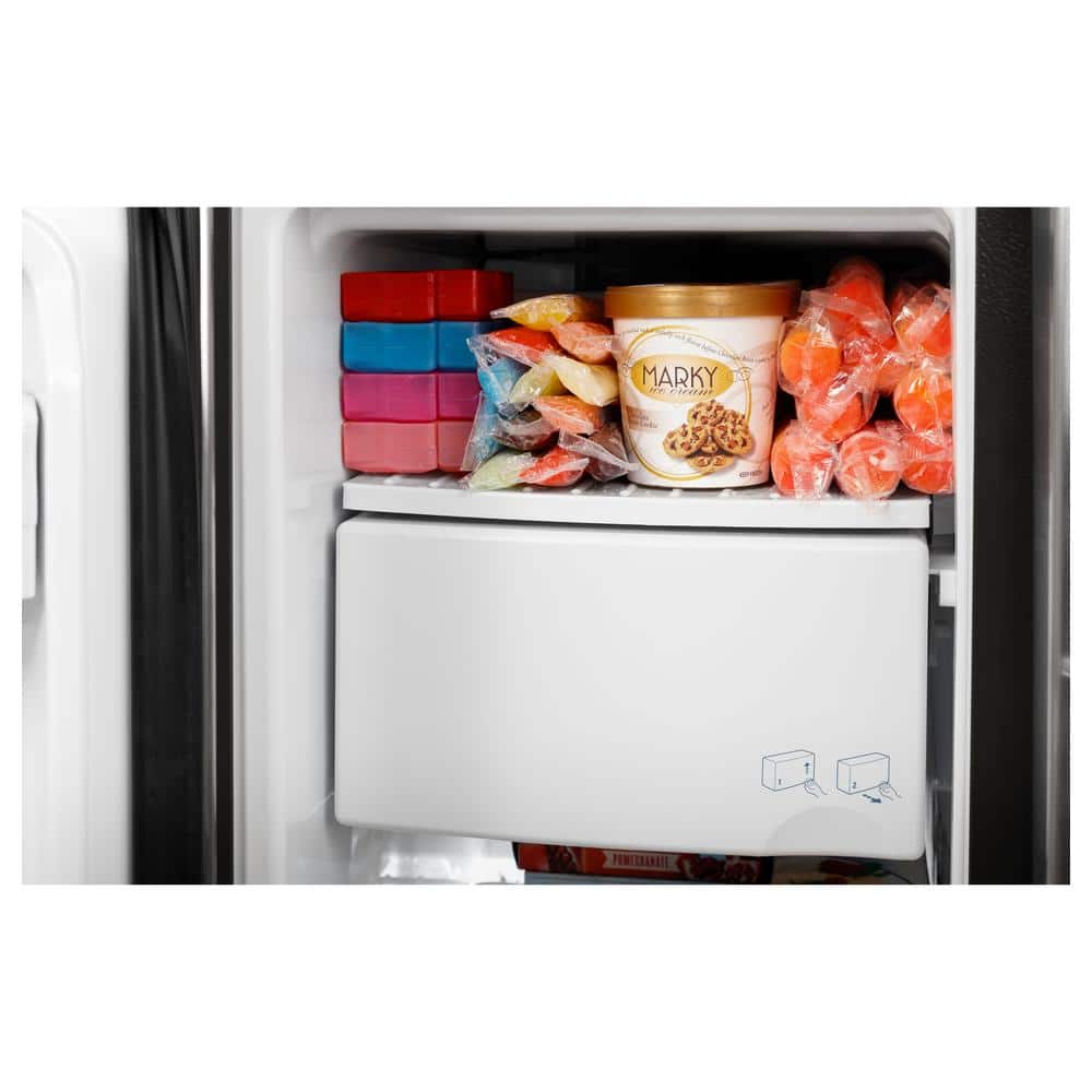GE Appliances 25.3 Cu. Ft. Side by Side Refrirator in Finrprint Resistant Stainless Steel, Standard Depth
