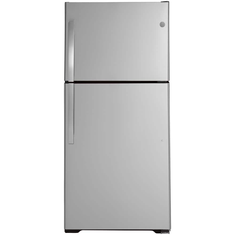 21.9 Cu. Ft. Top Freezer Refrirator in Finrprint Resistant Stainless Steel, Gara Ready
