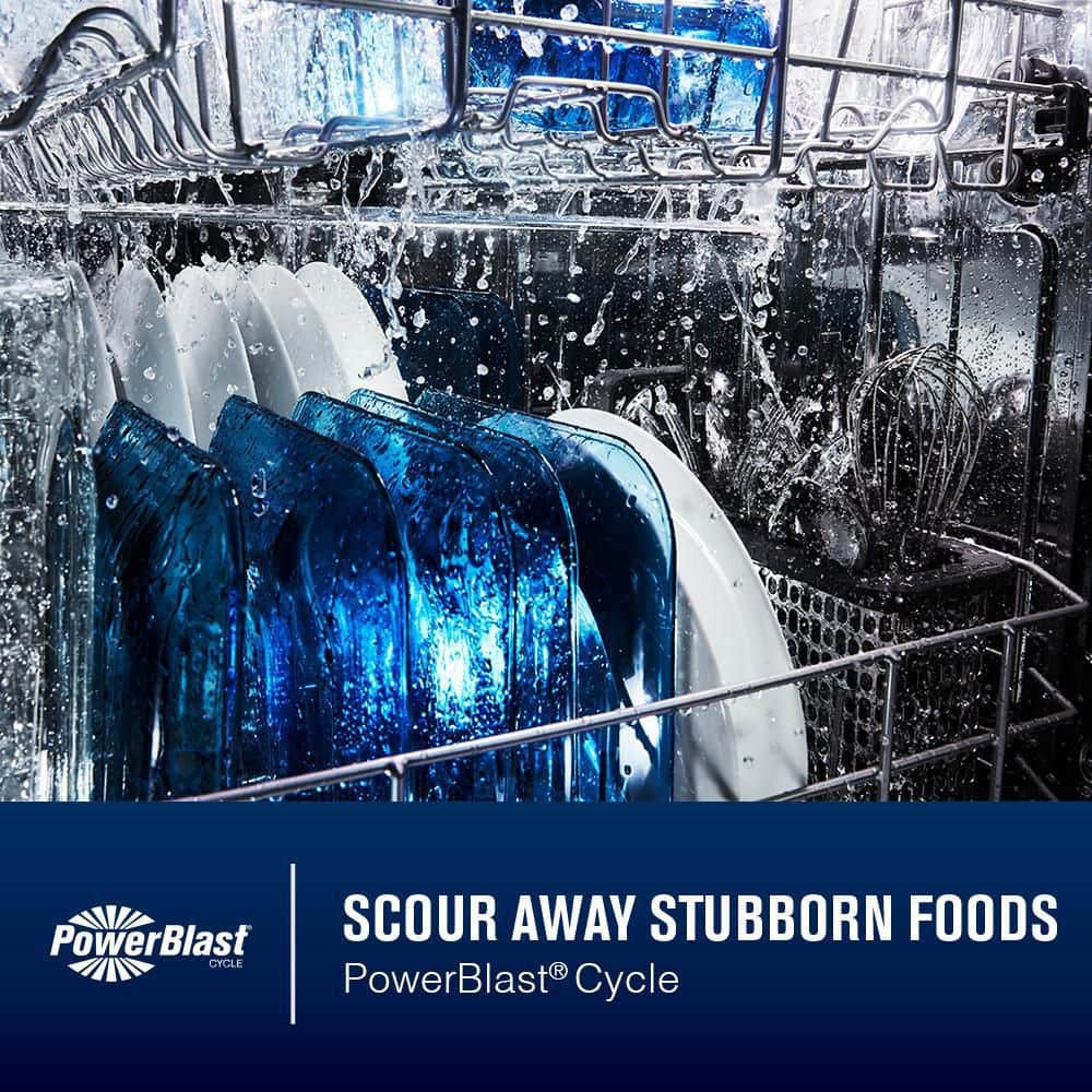 24 In. Fingerprint Resistant Stainless Front Control Built-In Tall Tub Dishwasher with Dual Power Filtration, 50 Dba