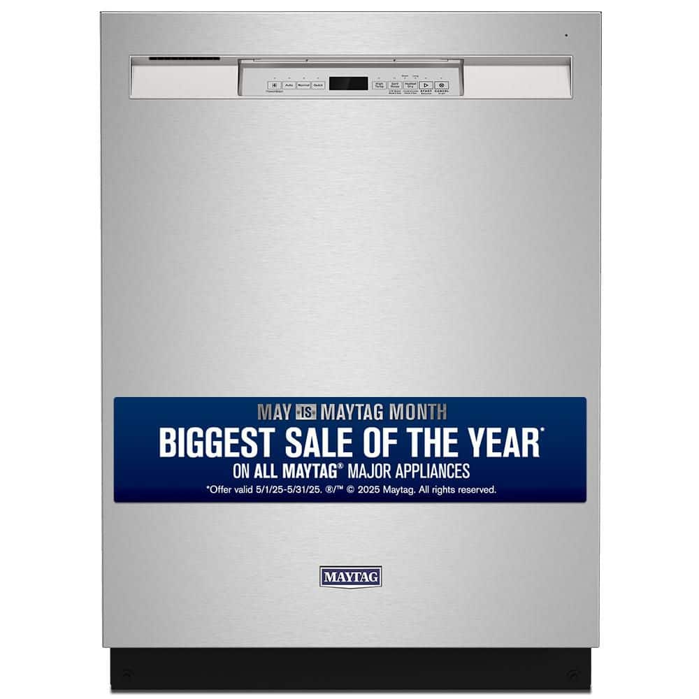 24 In. Fingerprint Resistant Stainless Front Control Built-In Tall Tub Dishwasher with Dual Power Filtration, 50 Dba
