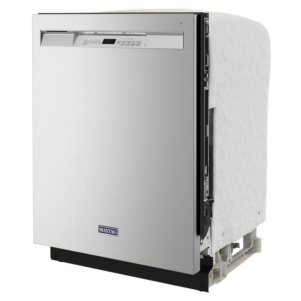 24 In. Fingerprint Resistant Stainless Front Control Built-In Tall Tub Dishwasher with Dual Power Filtration, 50 Dba