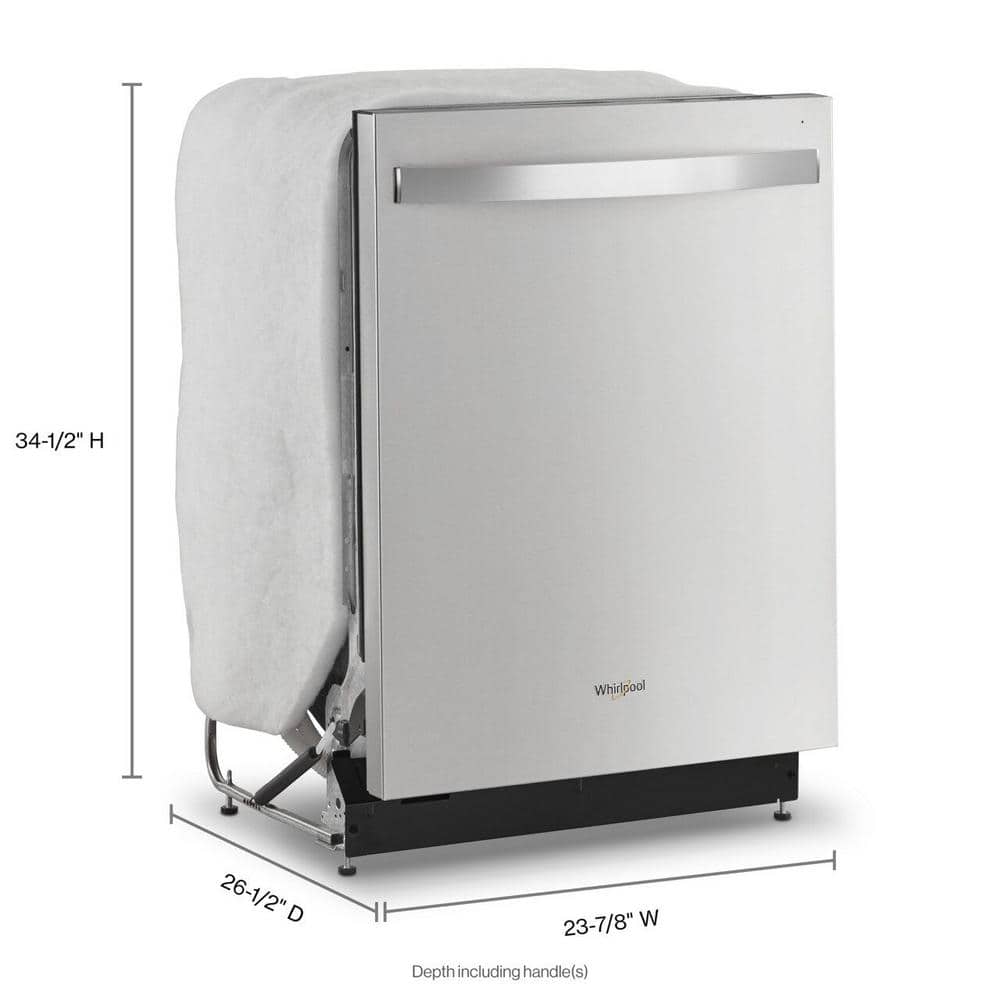 24 In. Fingerprint Resistant Stainless Steel Top Control Dishwasher with 3Rd Rack