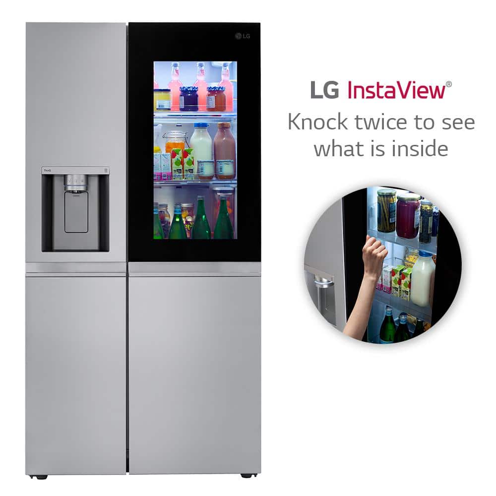 27 Cu. Ft. Side by Side Smart Refrigerator W/ Instaview and Craft Ice in Printproof Stainless Steel