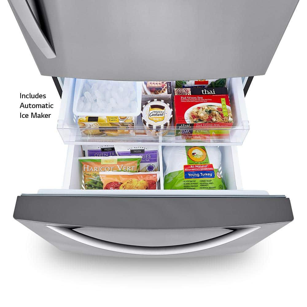 33 In. W 26 Cu. Ft. Bottom Freezer Refrigerator W/ Multi-Air Flow and Smart Cooling in Printproof Stainless Steel