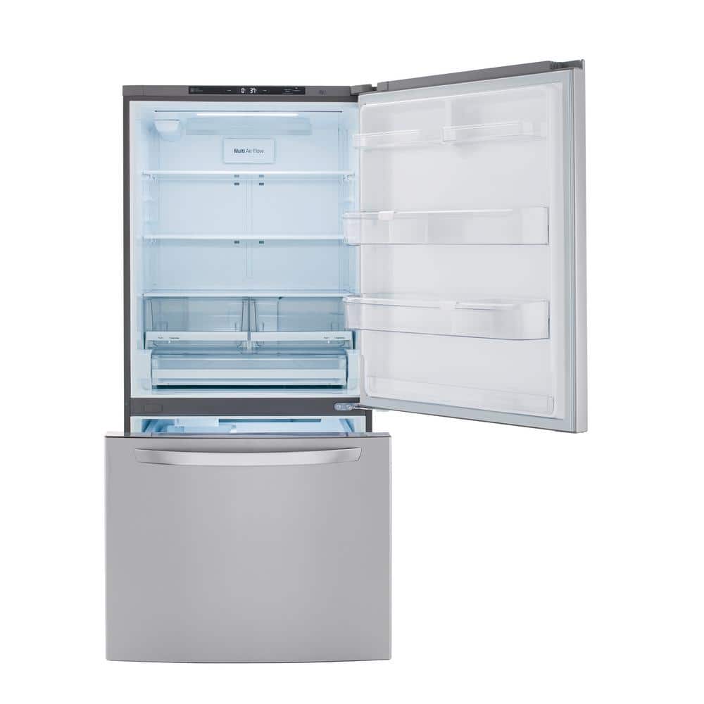 33 In. W 26 Cu. Ft. Bottom Freezer Refrigerator W/ Multi-Air Flow and Smart Cooling in Printproof Stainless Steel