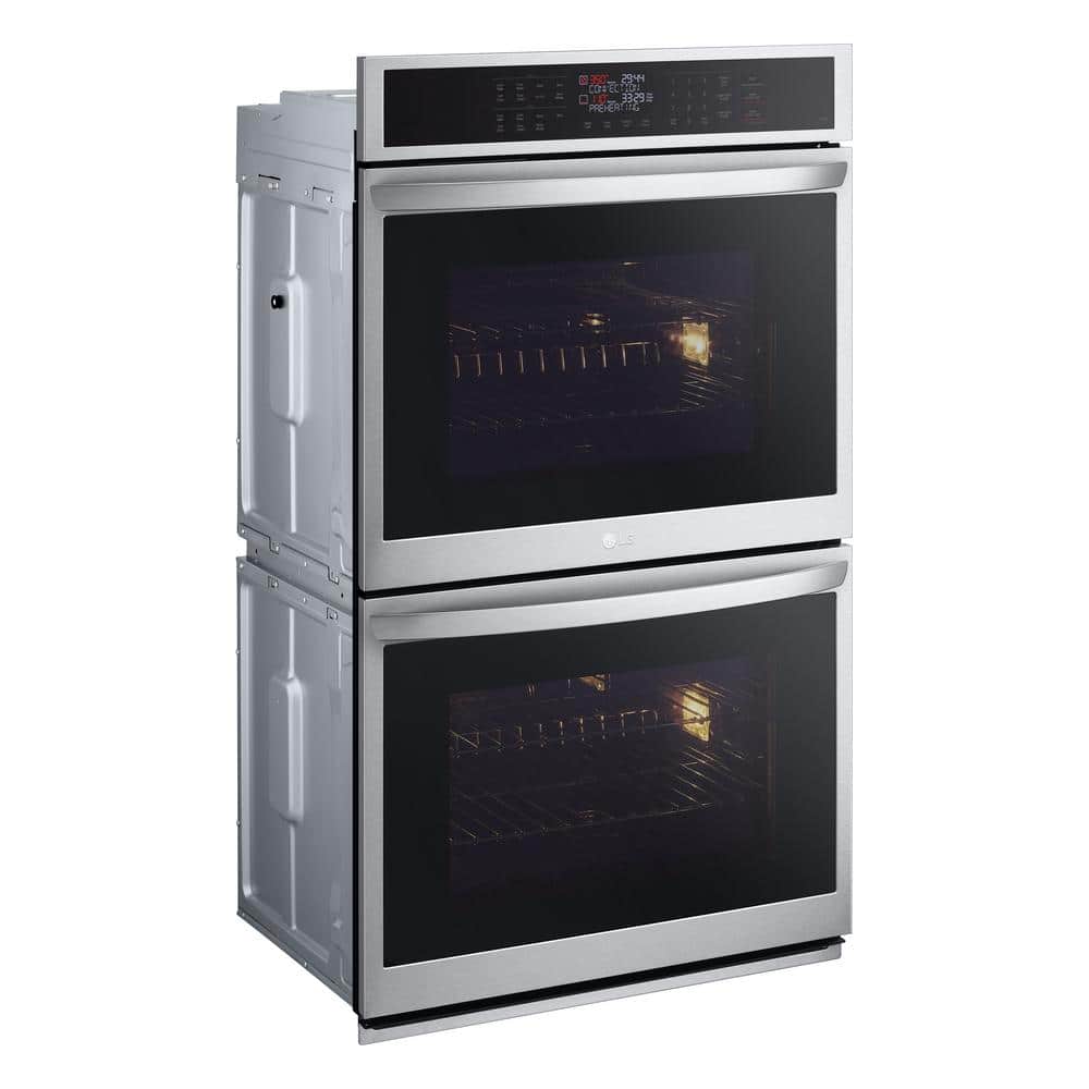 9.4 Cu. Ft. Smart Double Wall Oven with Fan Convection, Air Fry in Printproof in Stainless Steel