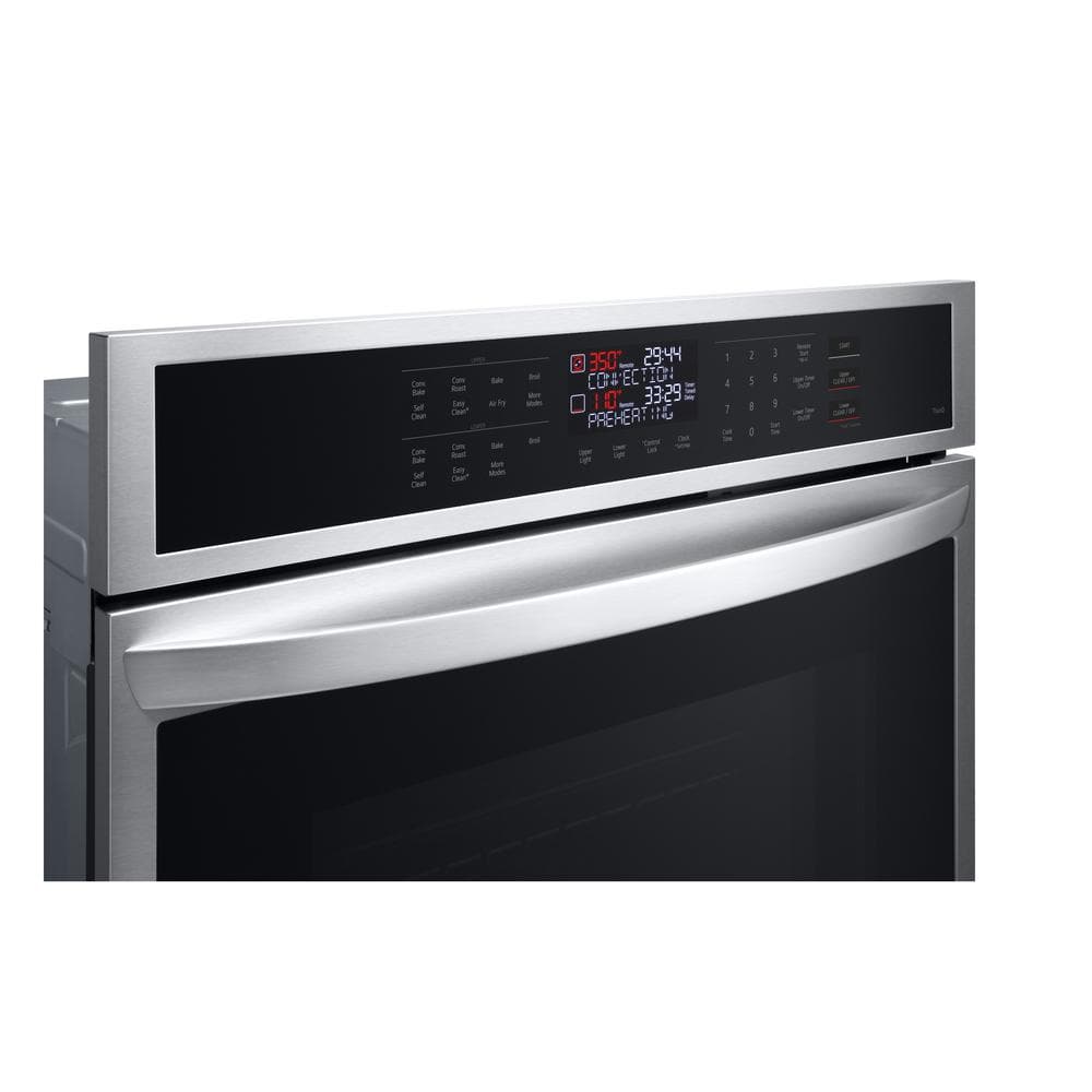 9.4 Cu. Ft. Smart Double Wall Oven with Fan Convection, Air Fry in Printproof in Stainless Steel