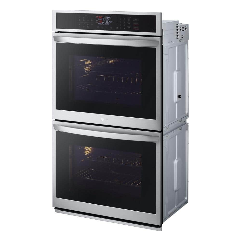 9.4 Cu. Ft. Smart Double Wall Oven with Fan Convection, Air Fry in Printproof in Stainless Steel