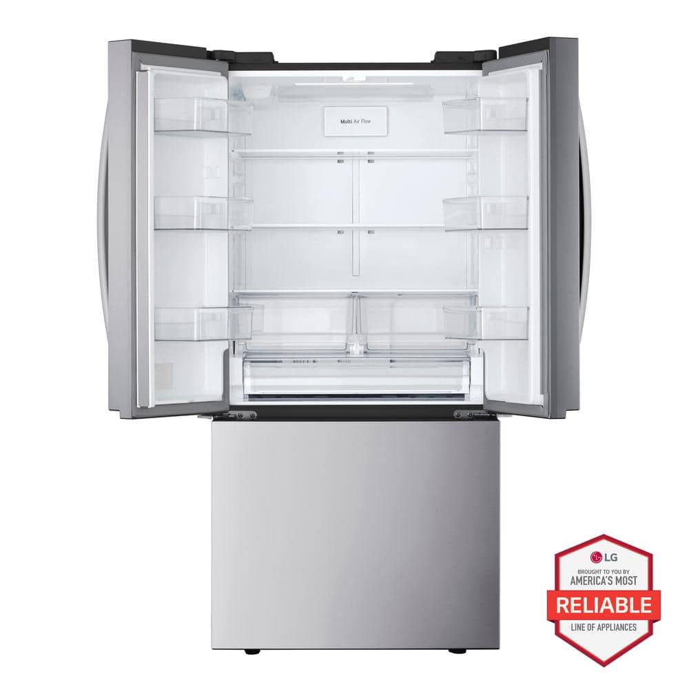33 In. W. 21 Cu.Ft. SMART Counter Depth MAX French Door Refrigerator with Ice Maker in Printproof Stainless Steel