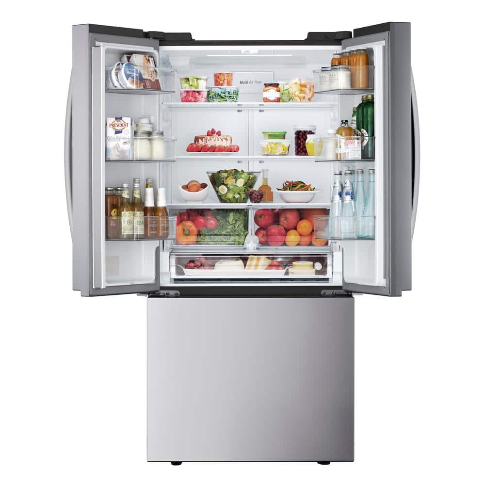 33 In. W. 21 Cu.Ft. SMART Counter Depth MAX French Door Refrigerator with Ice Maker in Printproof Stainless Steel