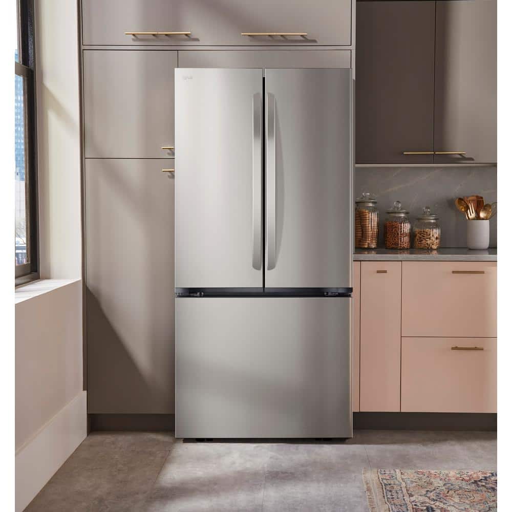33 In. W. 21 Cu.Ft. SMART Counter Depth MAX French Door Refrigerator with Ice Maker in Printproof Stainless Steel