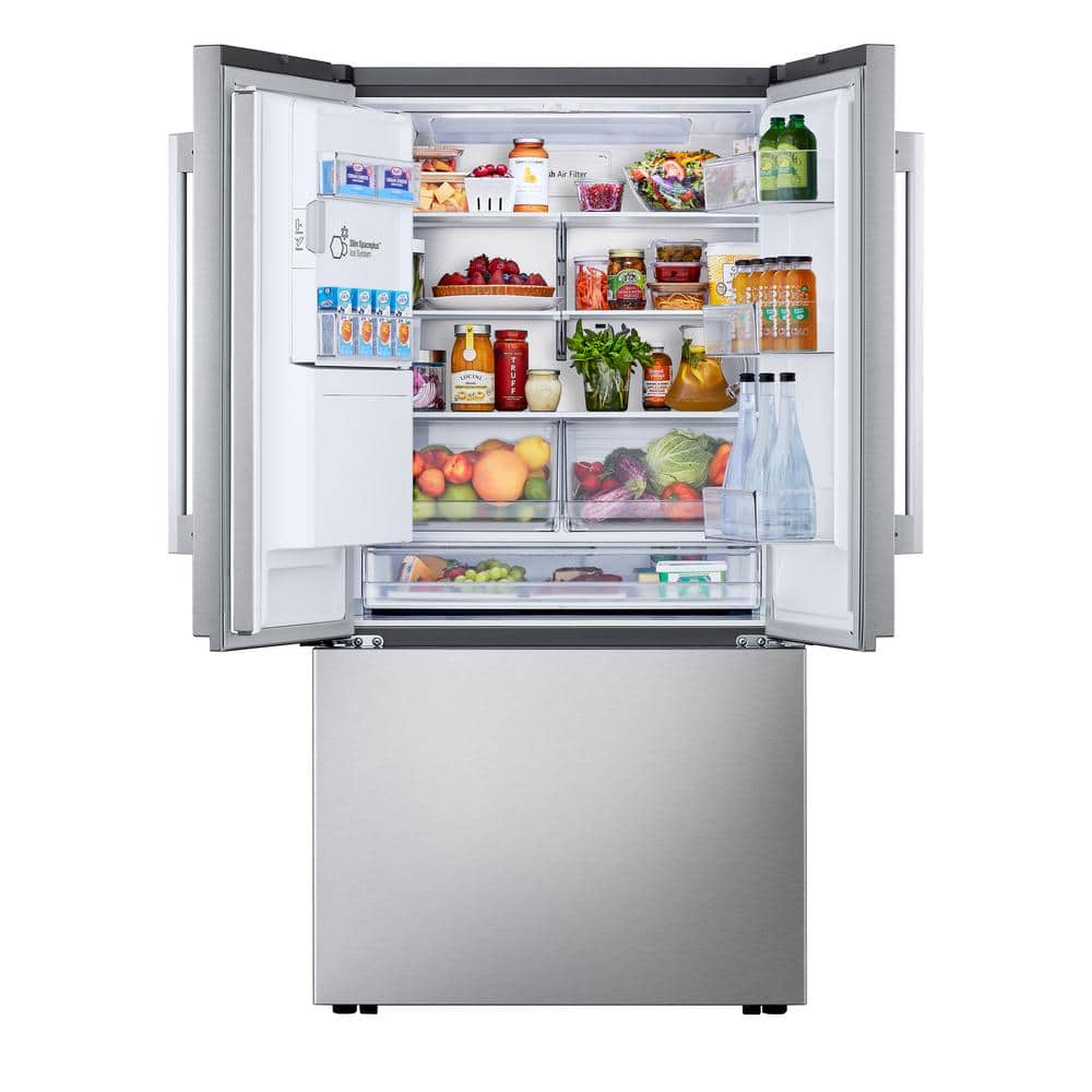 24 Cu. Ft. Counter Depth MAX Zero Clearance 3-Door French Door Refrigerator with Craft Ice in Printproof Stainless Steel