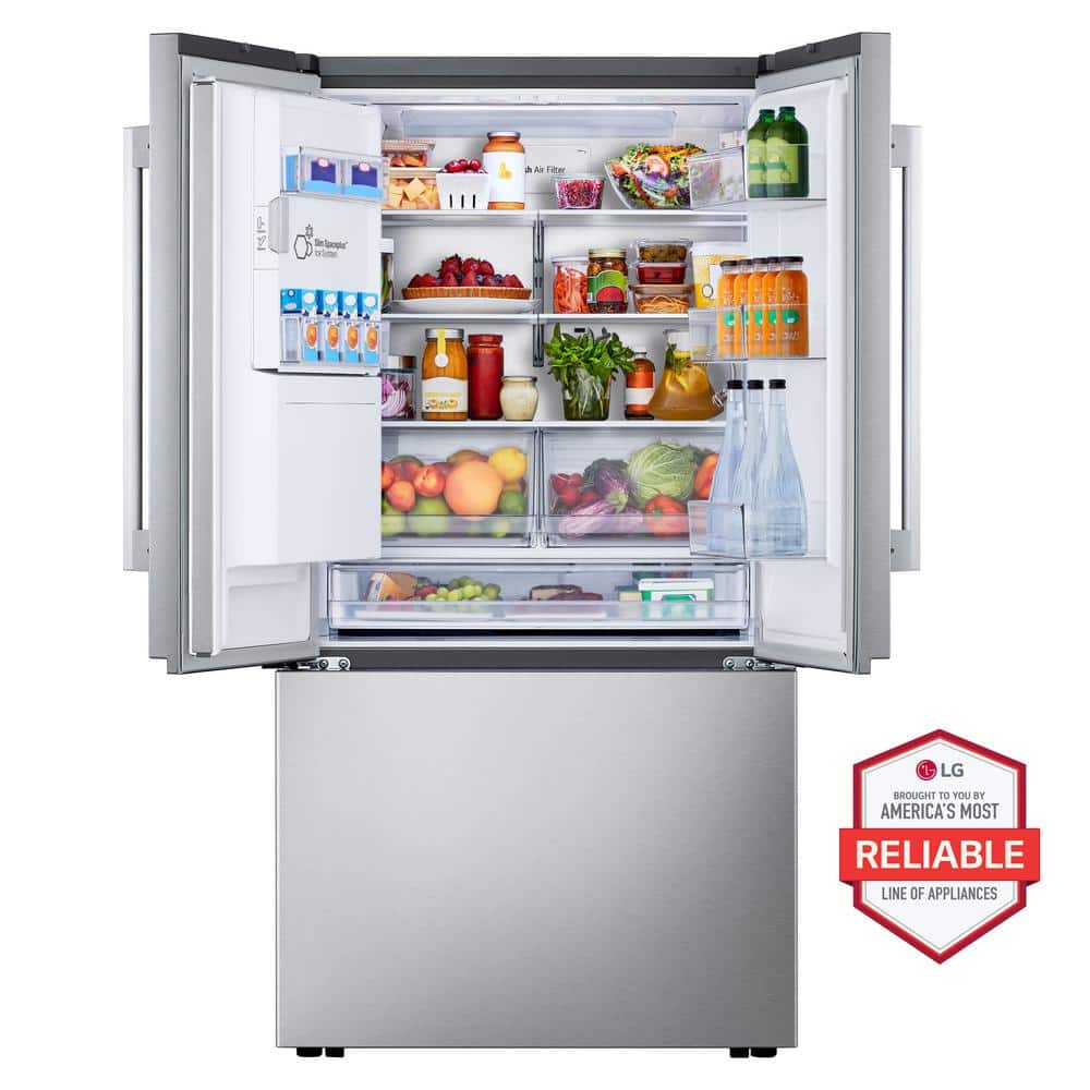 24 Cu. Ft. Counter Depth MAX Zero Clearance 3-Door French Door Refrigerator with Craft Ice in Printproof Stainless Steel