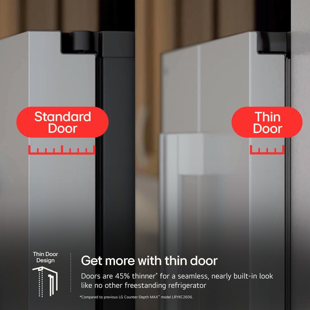 24 Cu. Ft. Counter Depth MAX Zero Clearance 3-Door French Door Refrigerator with Craft Ice in Printproof Stainless Steel