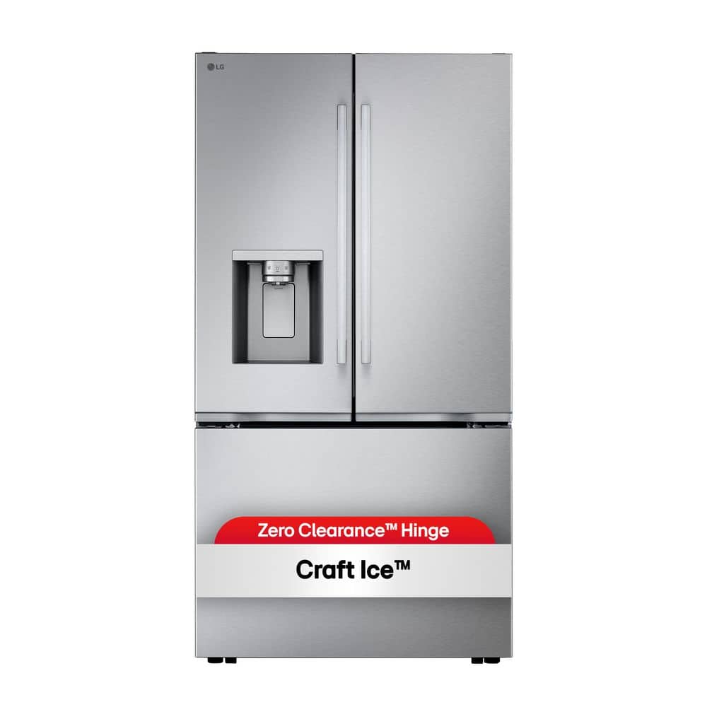 24 Cu. Ft. Counter Depth MAX Zero Clearance 3-Door French Door Refrigerator with Craft Ice in Printproof Stainless Steel